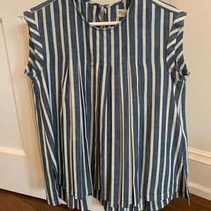 Madewell denim and ivory striped tunic